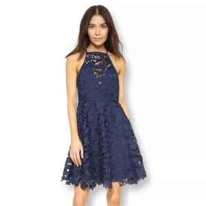 Keepsake Acoustic Navy Lace Sleeveless Dress